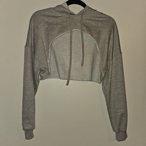 Le Lis Heather Gray Cropped Hoodie